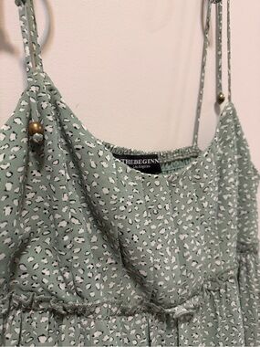 Sage Green Printed Sundress